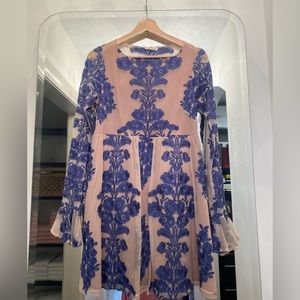 For Love and Lemons Free People Navy and Nude Dress